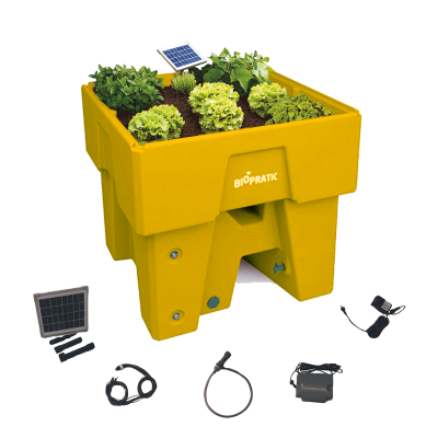 Biopratic - Jardinière Autonome & Kit solaire d'arrosage - Couleur Jaune