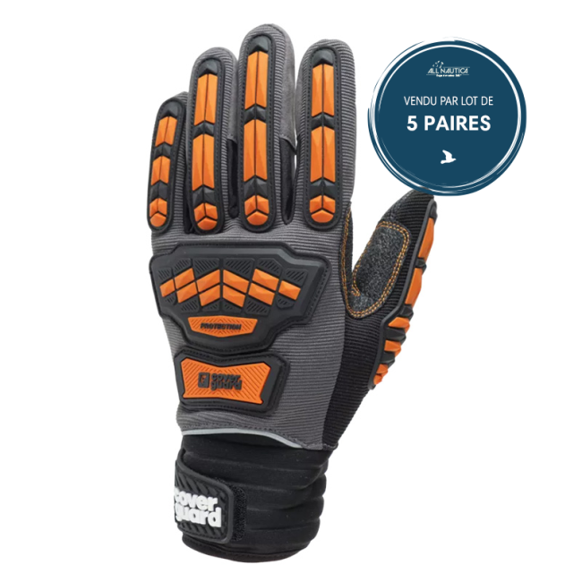 Gants EUROSTRONG MX600, IMPACT mécanique, gris orange